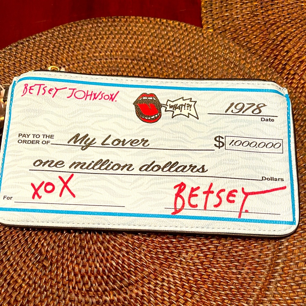 Betsy Johnson Write Me a Check Wristlet